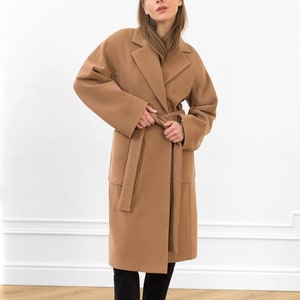 zara camel belted coat