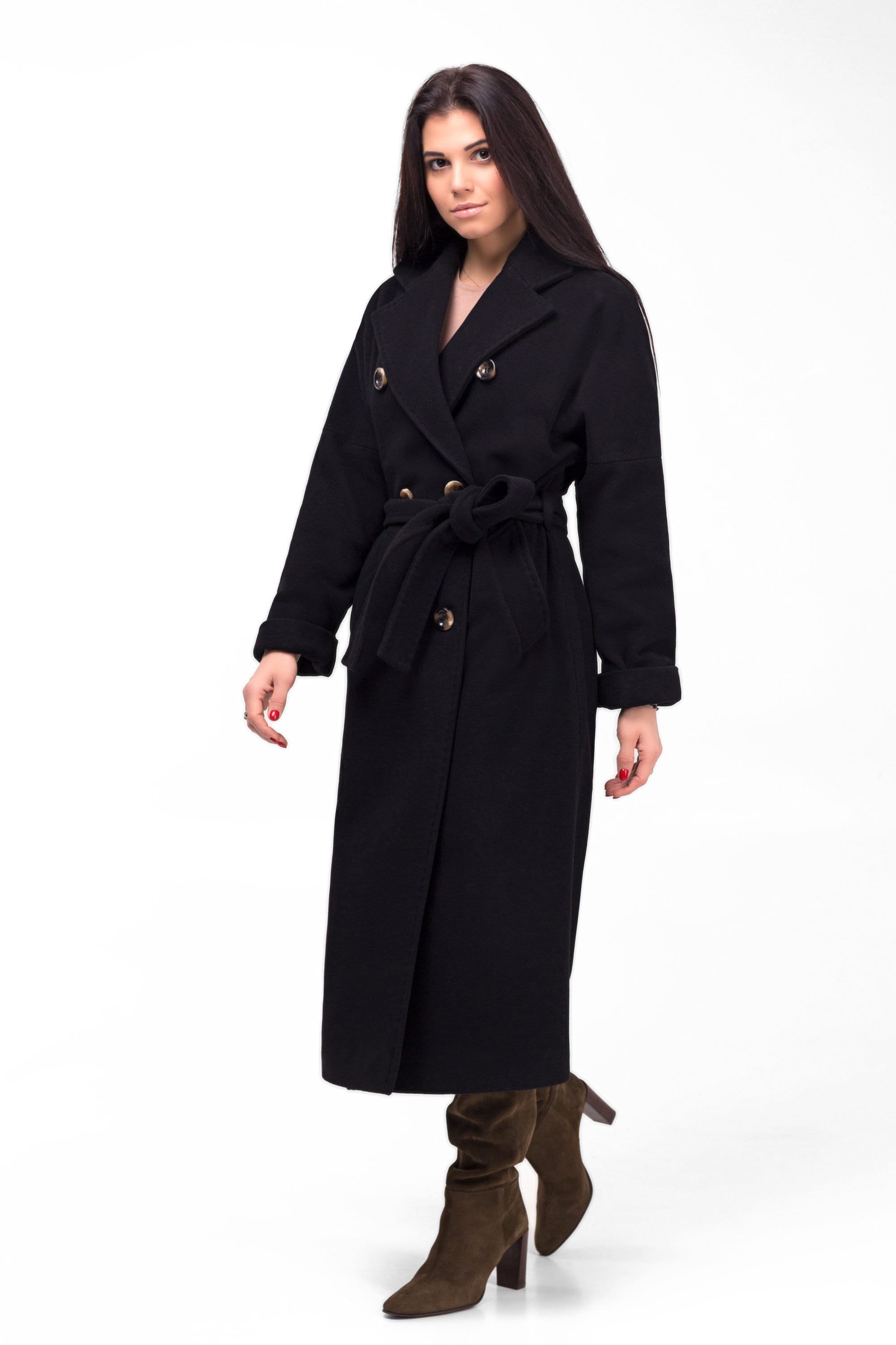 Black cashmere coat / Black oversized lined doublebreasted Etsy