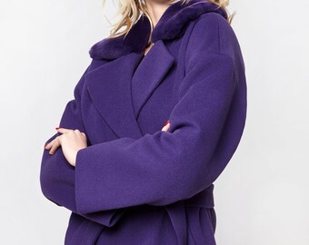 mauve wool coat