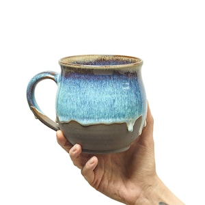 Moll X Große Keramik Tasse, Steinzeug Kaffeetasse, Keramik Teetasse Basalt Blue