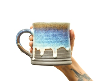 Tasha Large Beer Mug, Large Coffee Mug, Beer Mug, Tea Mug, Pottery Mug, Effect Glazed Stoneware