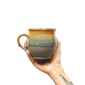 Moll Large Mug | Handmade Wheel-Thrown Stoneware Coffee Mug with Drippy Glaze | Perfect for Tea, Hot Beverages & Gifting