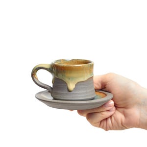 Handmade Ceramic Espresso Cup with Saucer | Pottery Espresso Set | Artisan Espresso Mug | Perfect Valentine’s Day Gift – Fil Ceramics