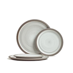Handcrafted Ceramic Plate Set for 2 Persons – 4 Pieces | 2 Large Serving Plates & 2 Small Dessert Plates | Fil Ceramics