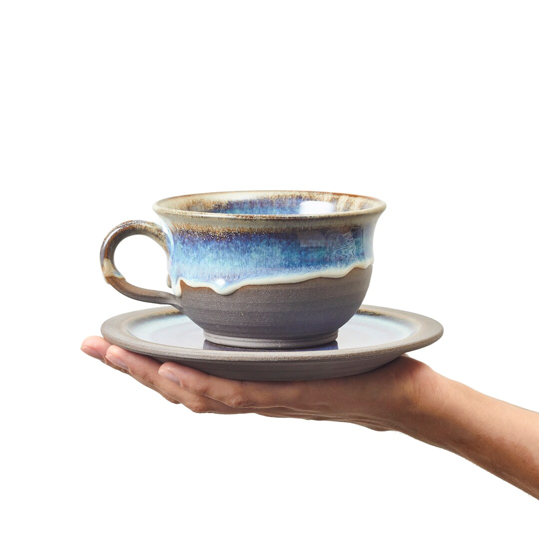 Bosmarlin Large Ceramic Coffee Mug, 20 Oz, Big Tea Cup for Office and Home,  Dishwasher and Microwave Safe(20 Oz, Deep Blue)