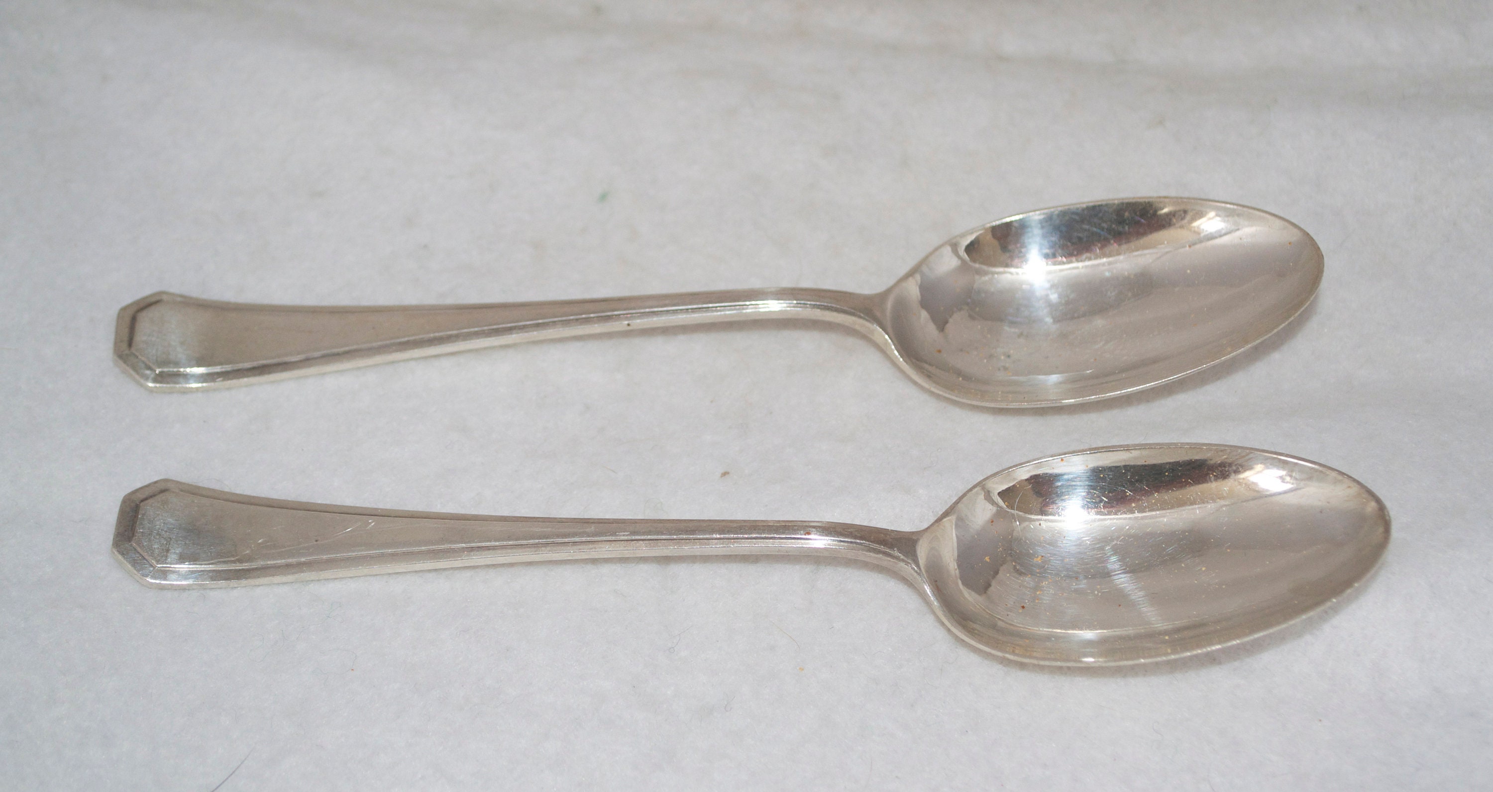 2 Antique Silver Plated Desert Spoon Hallmarked Walter Etsy