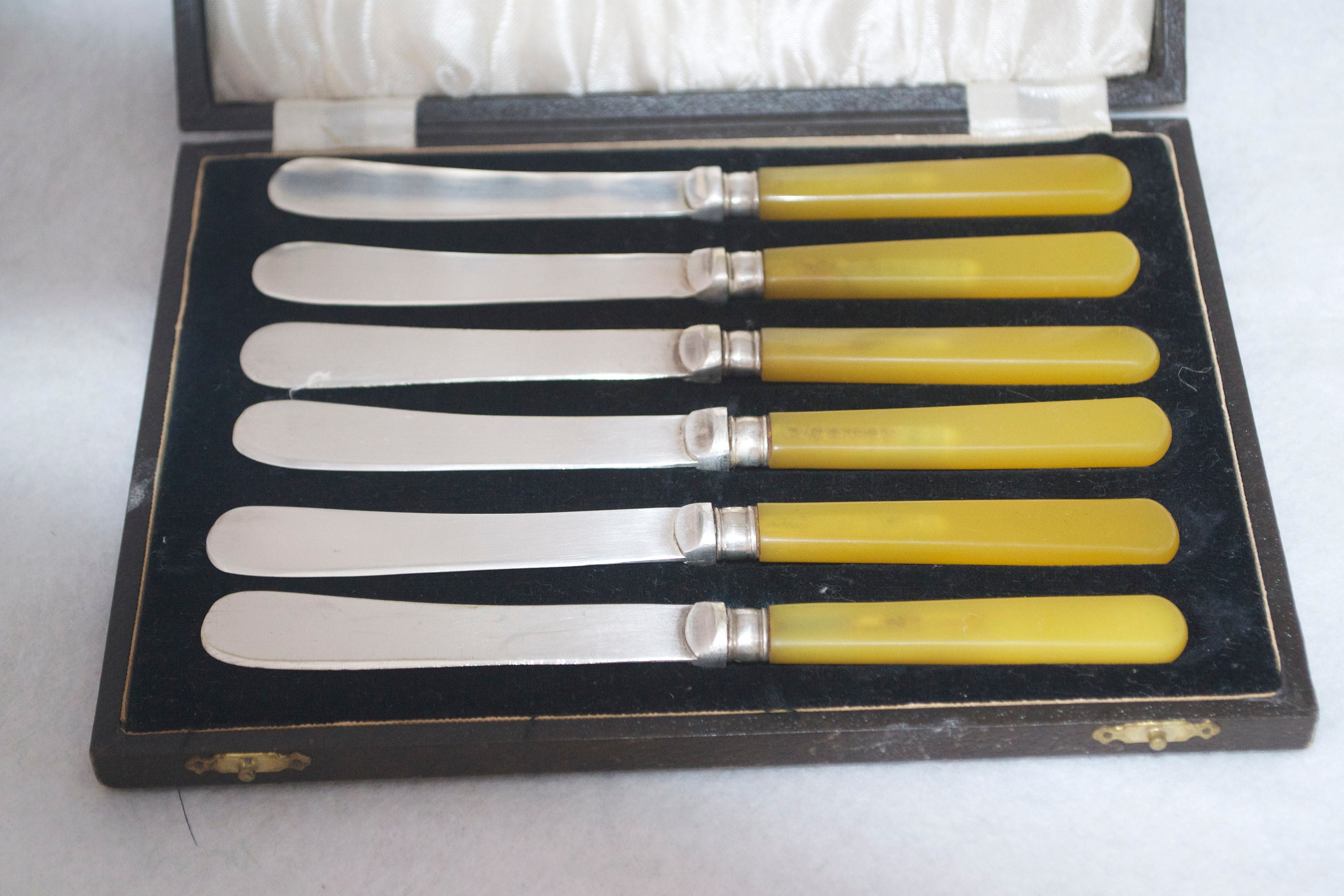 6 Antique Butter Knives Cutlery EPNS Boxed Set with Unusual Etsy