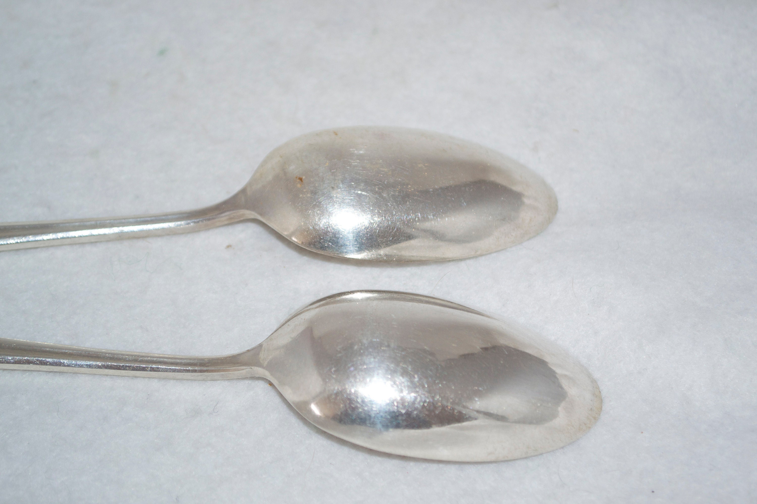 2 Antique Silver Plated Desert Spoon Hallmarked Walter Etsy