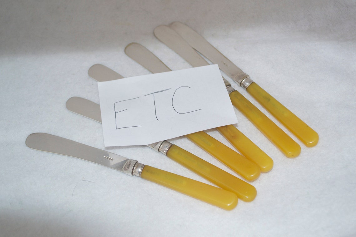 6 Antique Butter Knives Cutlery EPNS Boxed Set with Unusual Etsy