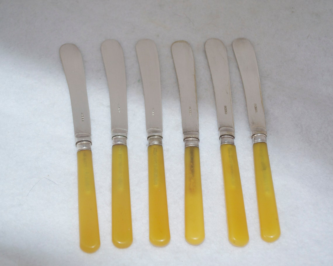 6 Antique Butter Knives Cutlery EPNS Boxed Set with Unusual Etsy