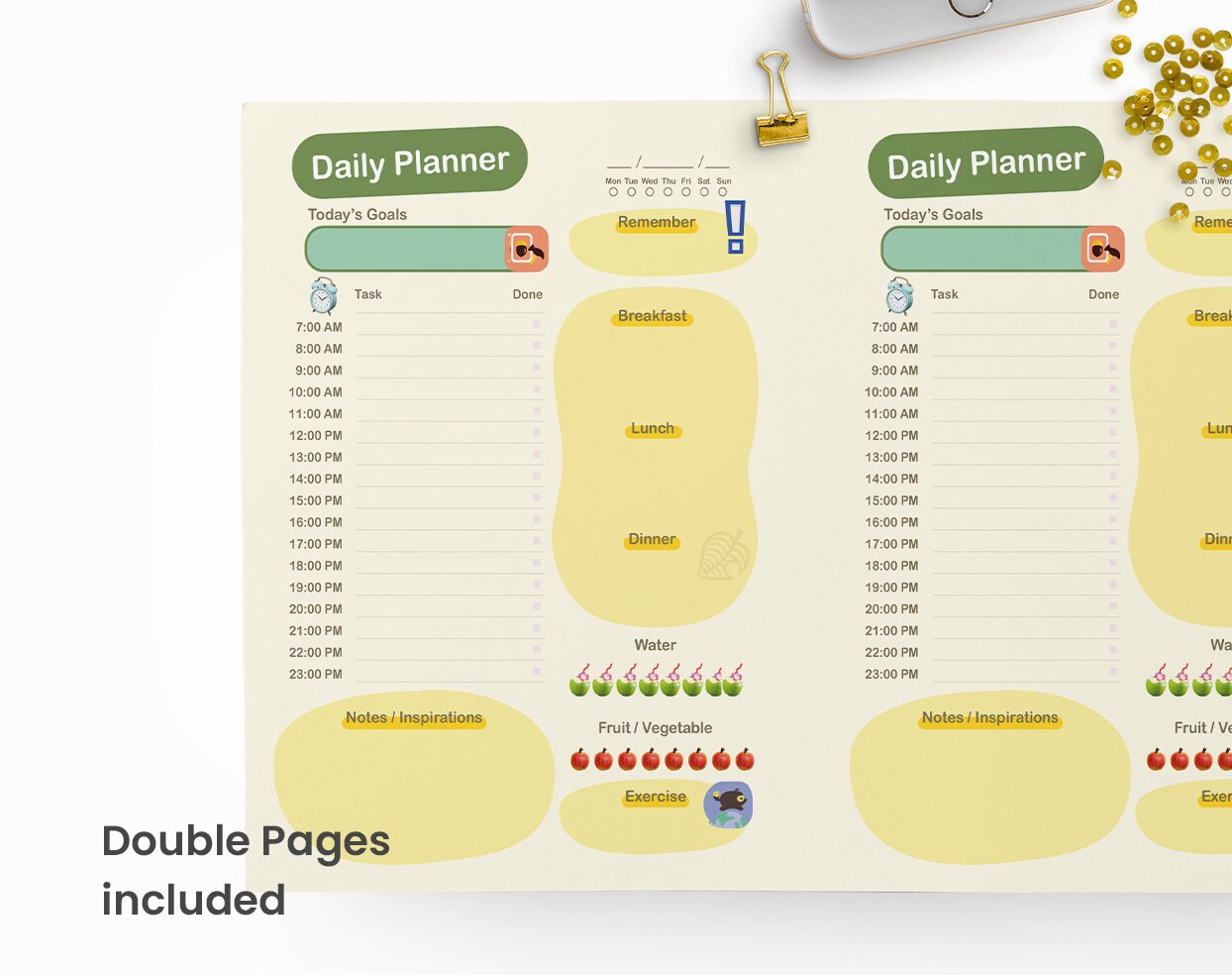 ACNH Daily Planner Hourly Planner Daily Work Schedule Daily Etsy UK