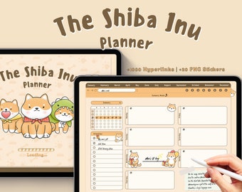 Digital Planner UNDATED, Aesthetic Digital Planner Shiba Inu, Digital Planner GoodNotes Notability, iPad Planner, Samsung Hyperlinks