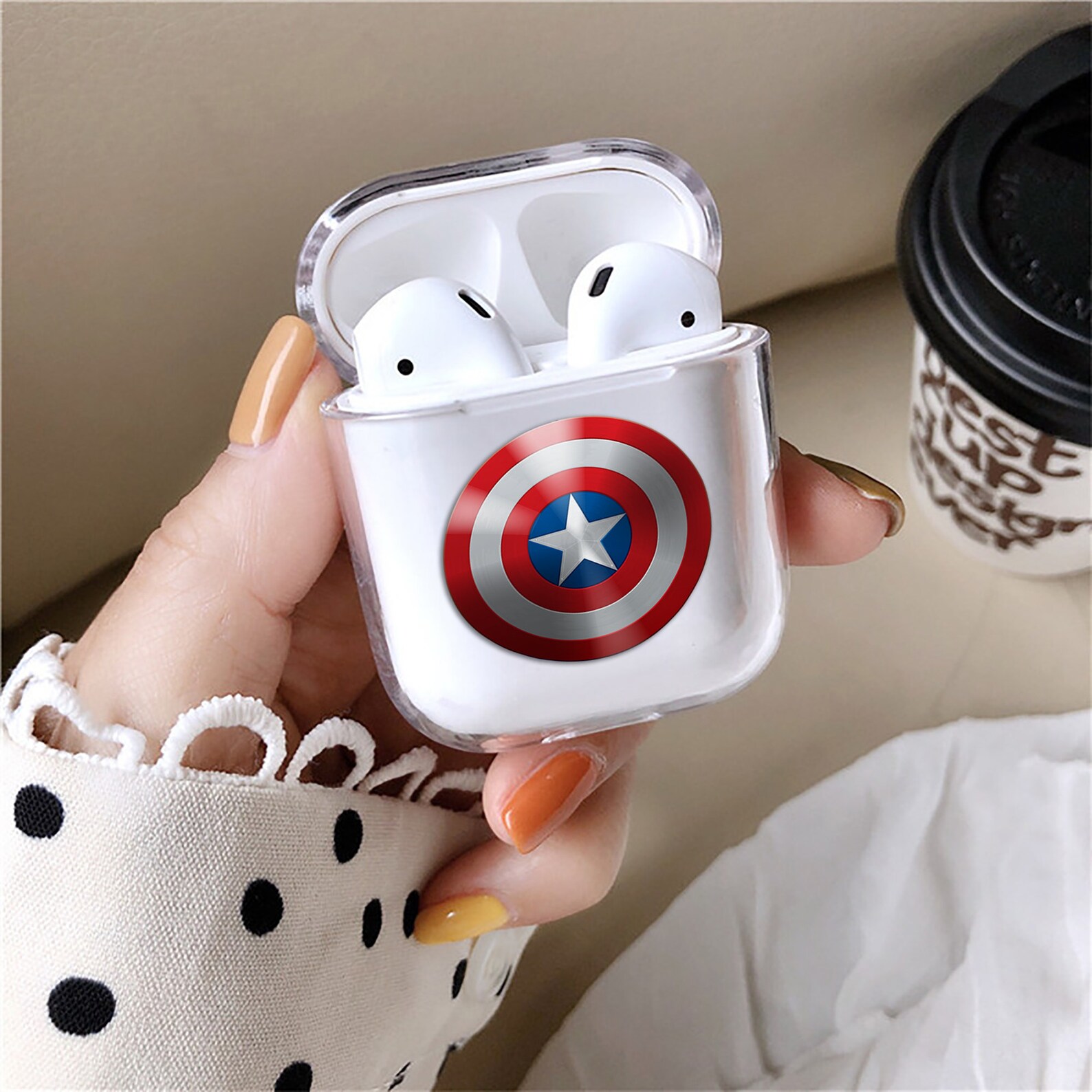 Captain America case AirPods case Marvel Clear AirPods Pro Etsy