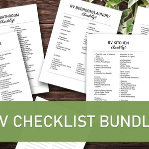RV Checklist Bundle, Instant Download, Set of 6