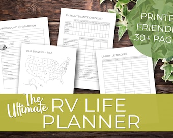 34 Pages | The Ultimate RV Life Planner | Printable Instant Download RV and Camping Planner