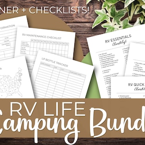 RV Life Camping Bundle | Instant Download Printable |  RV Checklists and RV Life Planner | 34 + 6 Pages