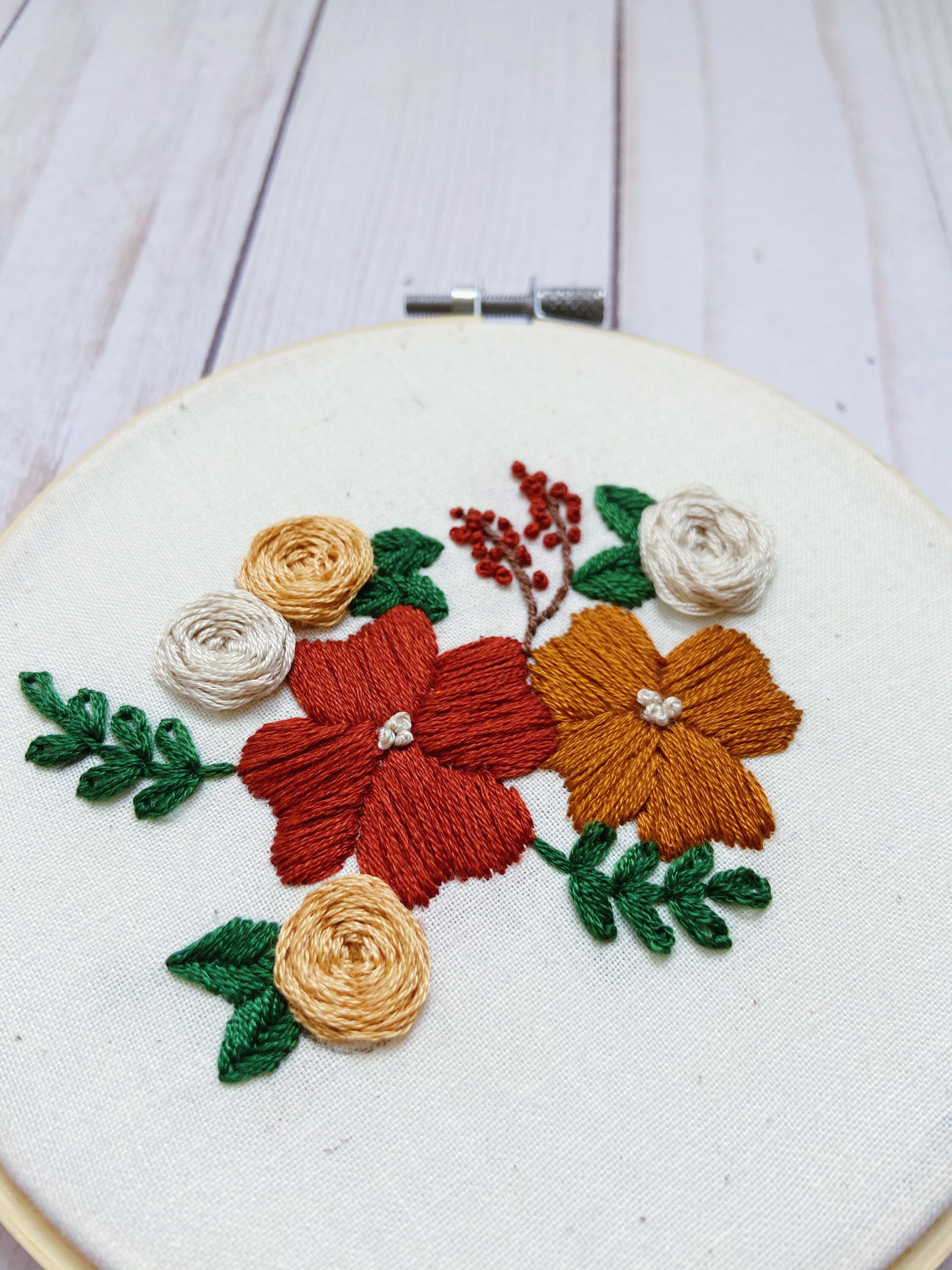 Floral Embroidery Pattern Beginner Embroidery PDF Pattern | Etsy