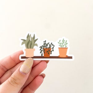 House Plant Vinyl Sticker • Cute Indoor Plant Decal • Waterproof Sticker for Laptop, Water Bottle, Journal, Plant Lover Gift