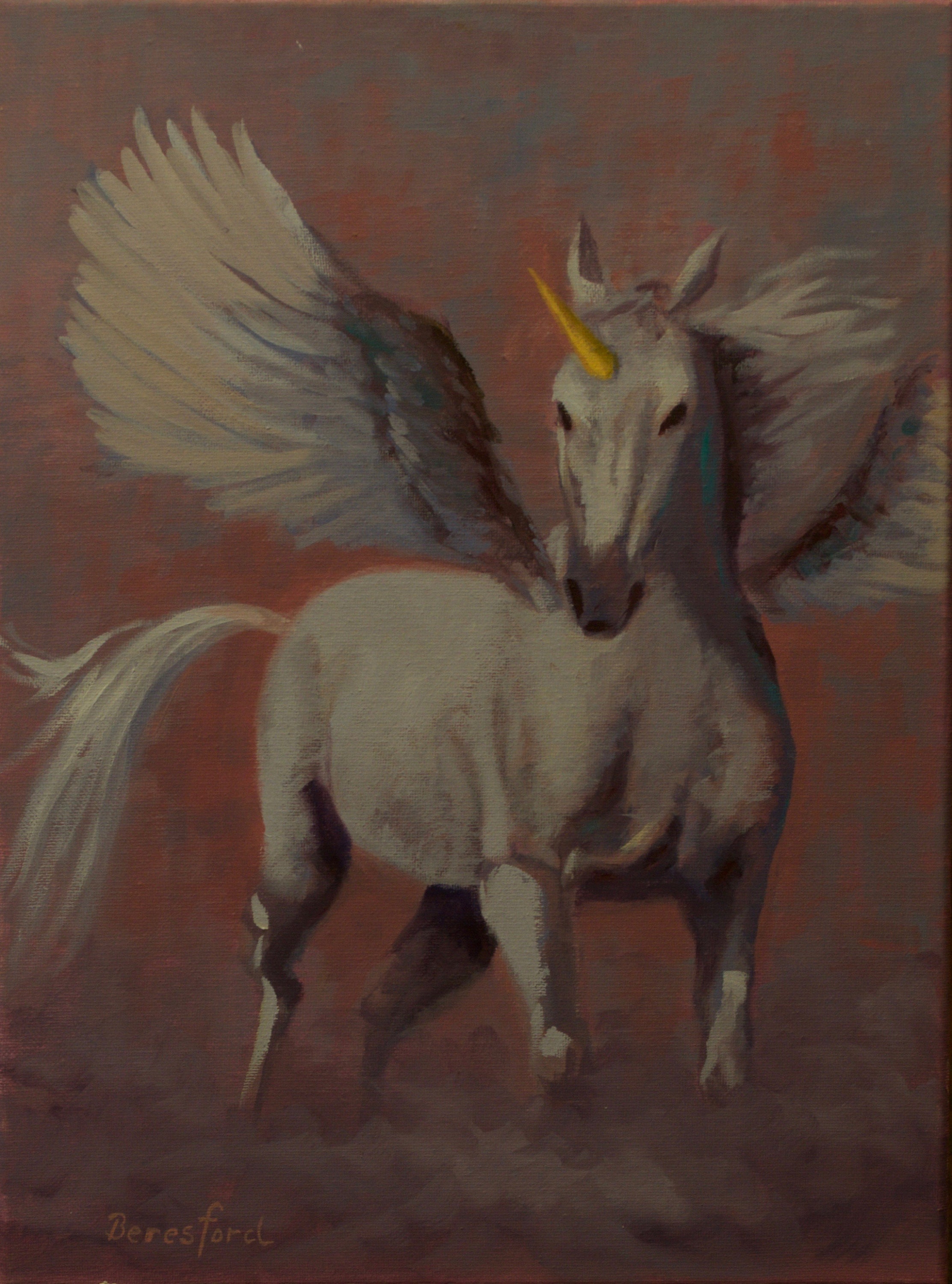 Original Oil Painting On Stretched Canvas Unicorn Etsy