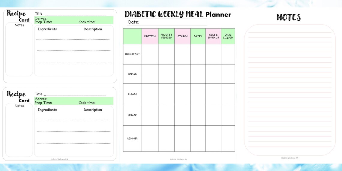 Diabetes Bundle 12 Printable Sheets Etsy