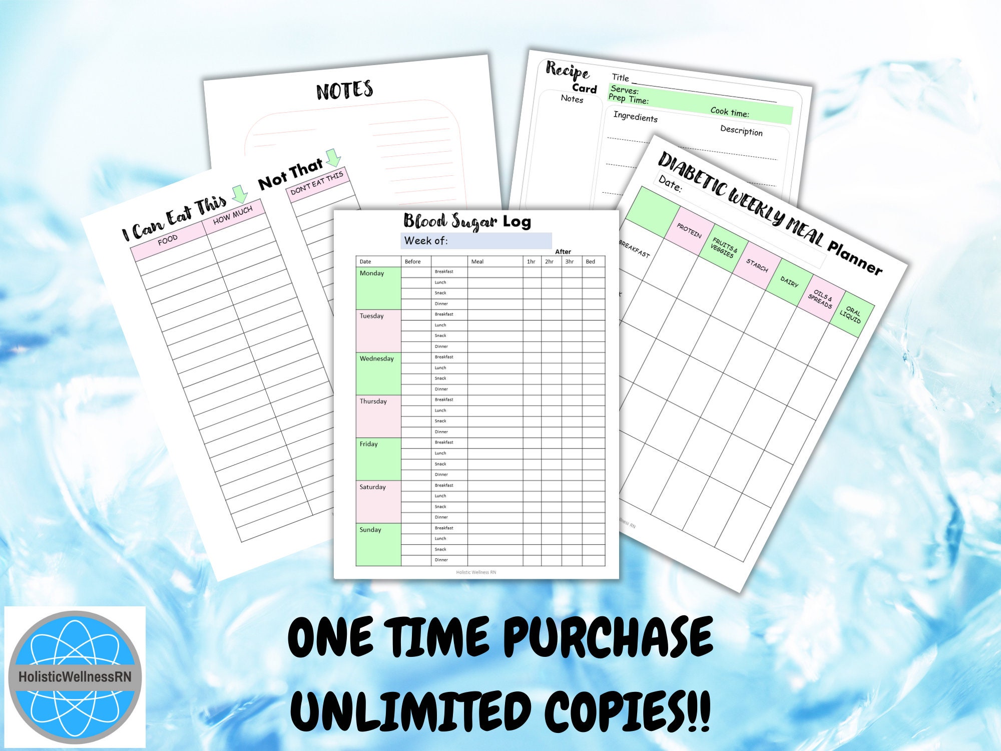 Diabetes Bundle 12 Printable Sheets Etsy India