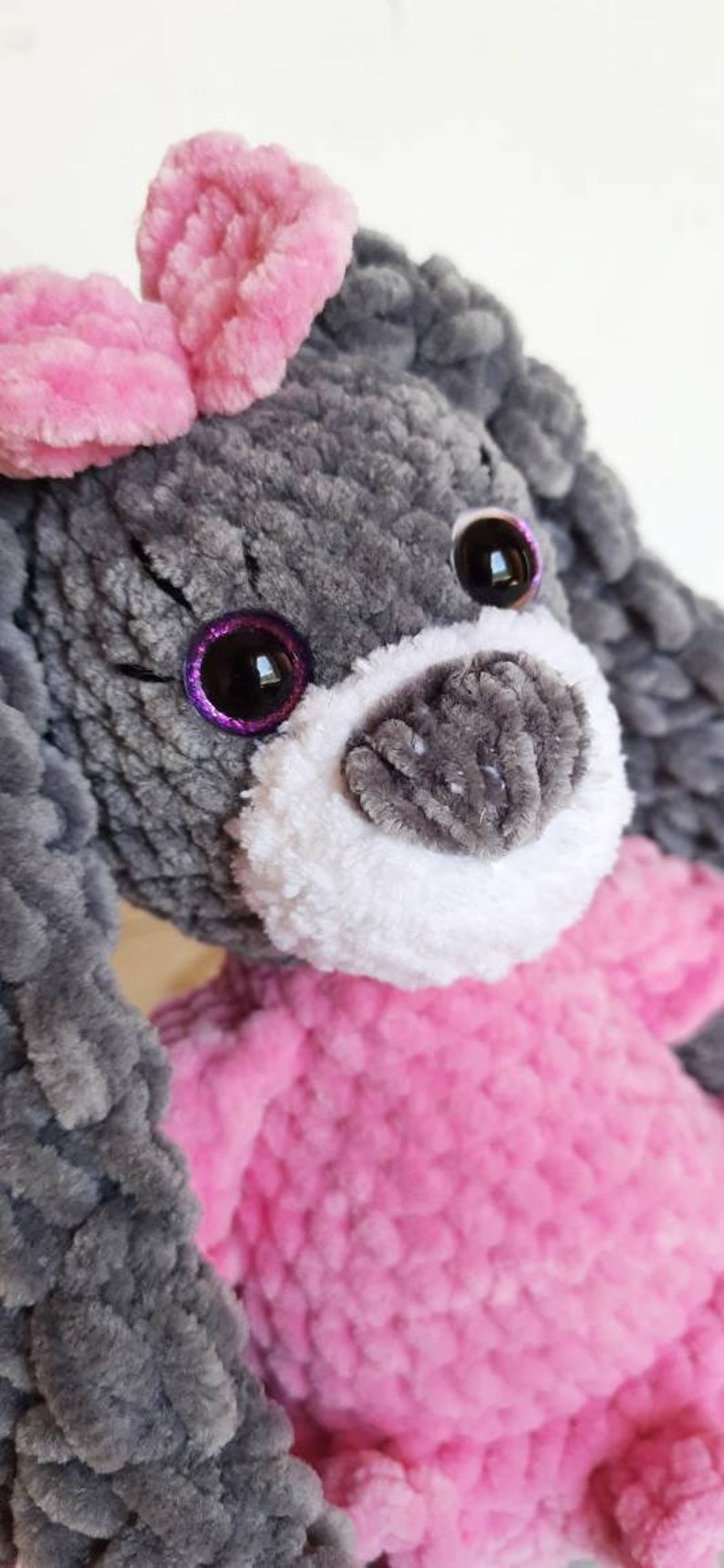 Plush Bunny With Long Ears Crochet Bunny With Name Rabbit Etsy