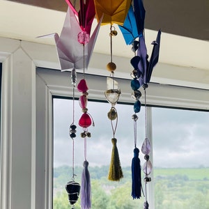 Crystal Prism Sun Catcher, Wind Chime, Window Decor Sun Catching Ornament, Window Hanging, Good Vibes Energy Gemstone Natural Crystals