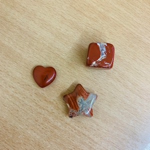 One of a Kind Red Jasper Trio! Star, Heart & Dice shaped Red Jasper Crystal Gemstone! Powerful Sacral and Root Chakra Crystal