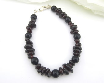 Pulsera de granates con piedras preciosas