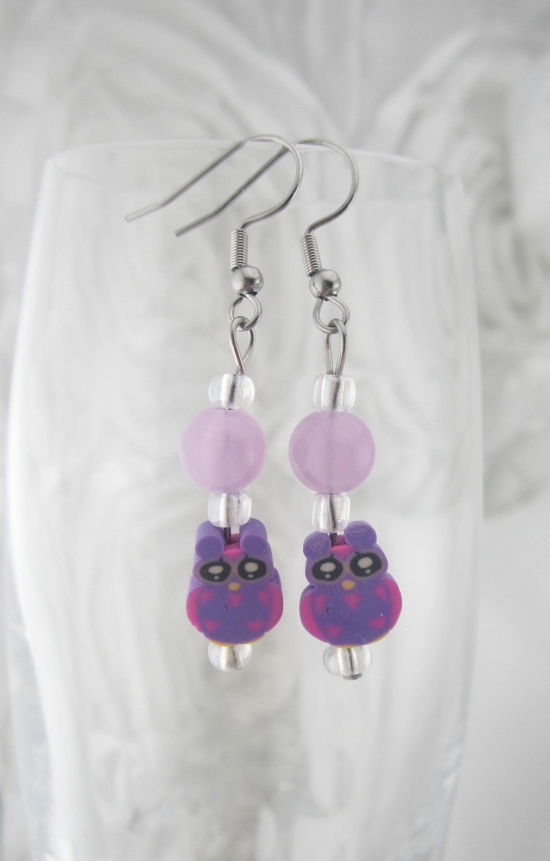 Clay Owl Earrings Assorted Colors