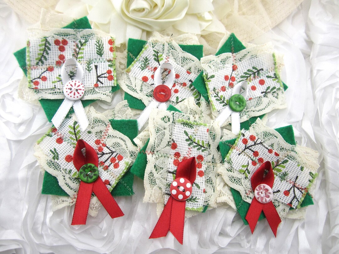 Cluster Ribbons Christmas Ribbon and Lace Cluster Snippets With Assorted Ribbons and ...