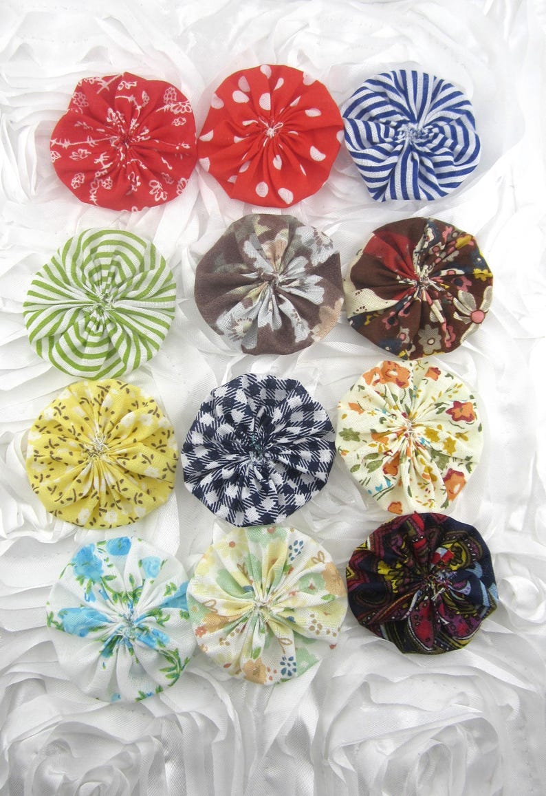 Yos Design Fabric Yo-yo's 12, 24, 36, or 50 Pieces Assorted Patterns - Etsy