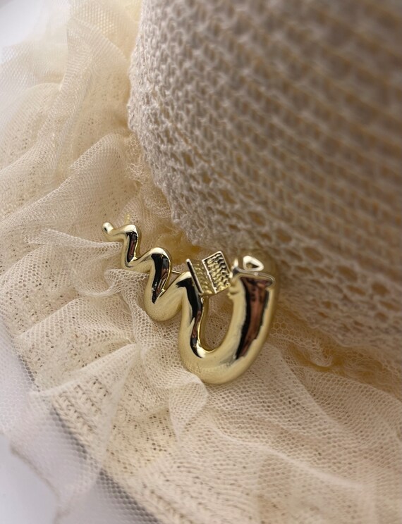 Bookworm Brooch: Literary Worm Pin (2.5" x 1.5") - image 5