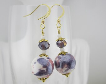 Pendientes de cerámica con forma de globo y cuentas redondas. 3 selecciones disponibles