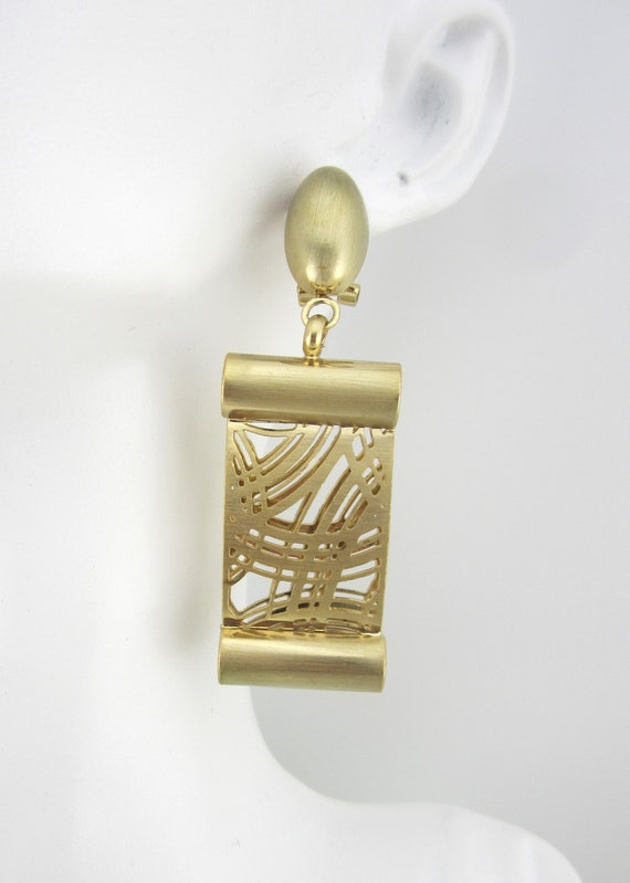 Vintage Rectangle Post Earrings - image 2