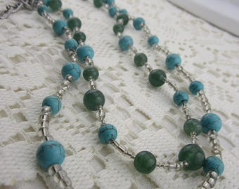 Aventurine and Turquoise Beaded Necklace