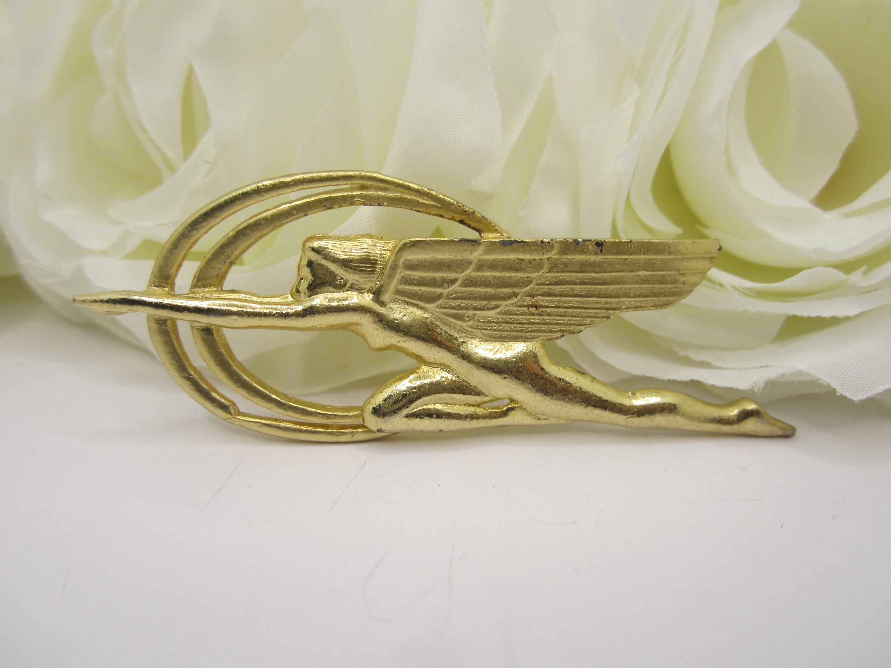 Broche Vintage Signée Murat Paris - Plaquée Or - Ancienne En Très Bon état