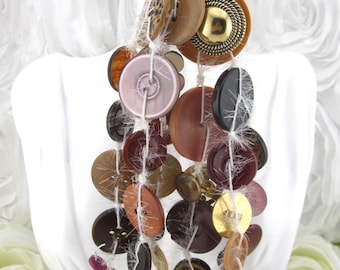 Button Tassel Shades of Neutral Browns #NTBNHY01
