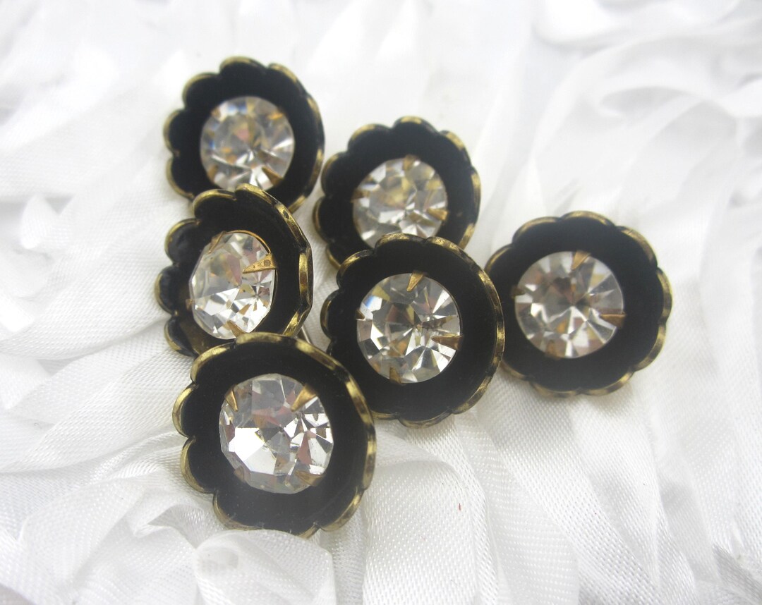 Vintage Large Rhinestone Buttons - Etsy
