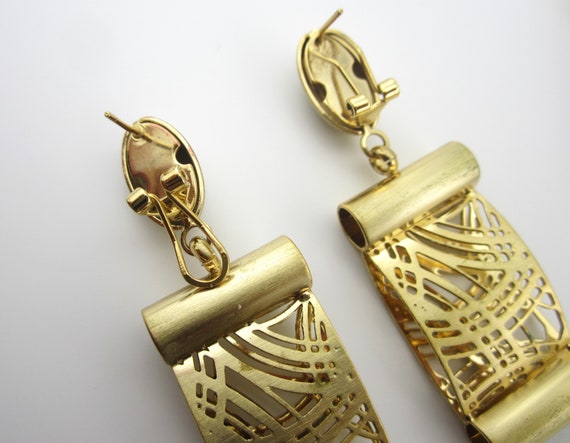 Vintage Rectangle Post Earrings - image 3