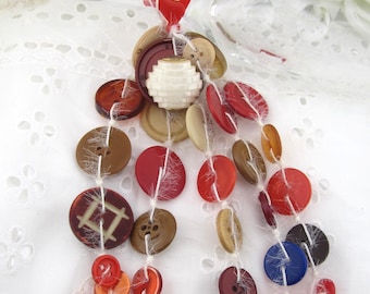 Button Tassel Shades of Brown & Red #BRSHL02