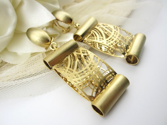 Vintage Rectangle Post Earrings - image 8