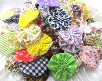 Fabric Yo-Yo's 12, 24, 36, or 50 Pieces Assorted Patterns