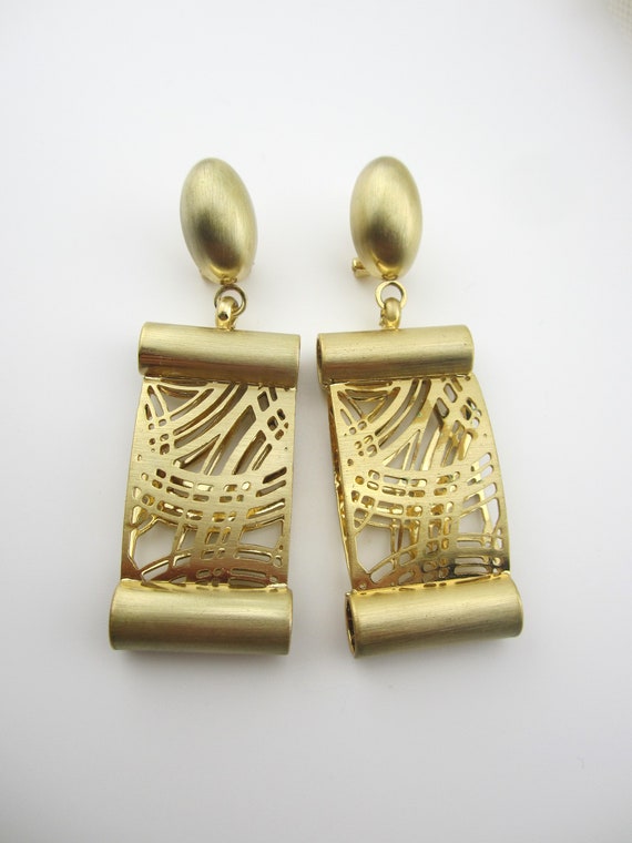 Vintage Rectangle Post Earrings - image 5