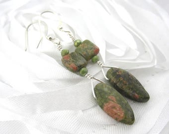 Unakite Gemstone Earrings