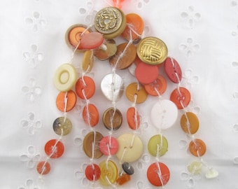 Button Tassel Shades of Beige & Orange #BEIOR6802