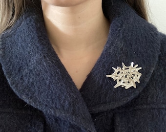 Broche Art Nouveau En Argent Massif émaillé Décor Floral - Ole Nicolai Olberg Norvège - Occasion