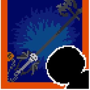 Kingdom Hearts Re COM Pumpkinhead Card PDF Patrón Punto de Cruz, Cadena de Recuerdos, Tarjetas, Patrón Punto de Cruz, Kingdom Hearts