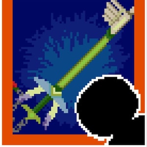 Kingdom Hearts Re COM Fairy Harp Card PDF Cross Stitch Pattern, Chain of Memories, Cards, Cross Stitch Pattern, Kingdom Hearts