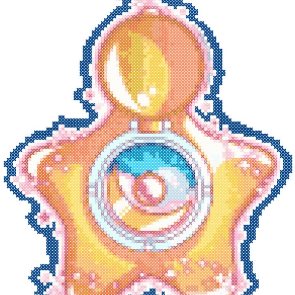 Sailor Moon Star Locket PDF Cross Stitch Patter, PDF, Sailor Moon, Cross Stitch Pattern